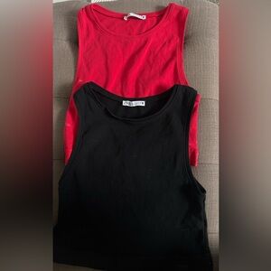 Zara Black and Red Tops